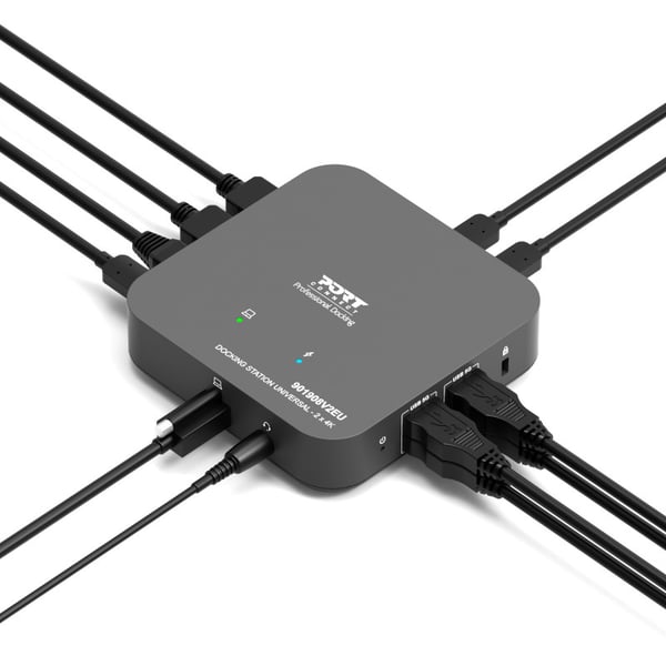 Port Designs PORT Connect 901908V2EU keskitin USB Type-C 10000 Mbit/s Musta