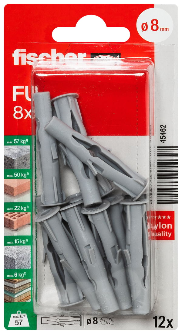 Fischer 45462 skrueanker og vægudtag 12 stk
