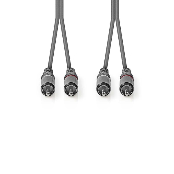 Nedis COTH24200GY30 lydkabel 3 m 2 x RCA Grå