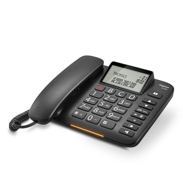Miniatyrbild 6 av 8: Gigaset DL380 Analog telefon Namn och uppringnings-ID Svart