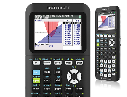 Miniatyrbild 1 av 2: Texas Instruments TI-84 Plus CE-T miniräknare Skrivbord Grafer Svart
