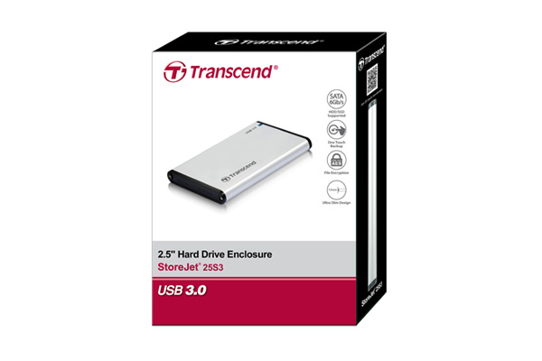 Transcend StoreJet 25S3 HDD- / SSD kabinett Silver 2.5" USB-ström