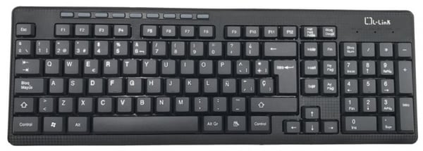 L-Link LL-KB-555-WCOMBO tastatur Mus inkluderet Kontor USB QWERTY Spansk Sort