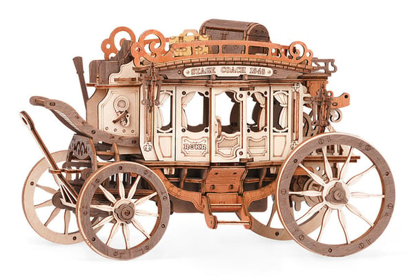 Miniatyrbild 1 av 5: ROBOTIME Stagecoach Mechanical Music Box