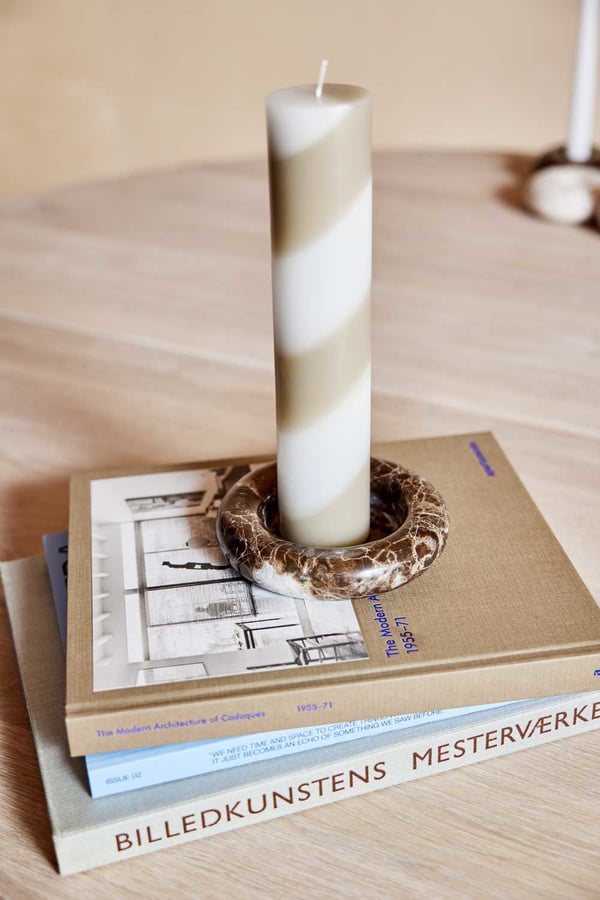 Miniatyrbild 6 av 6: OYOY L300760 ljusstake Marmor Brun, Vit