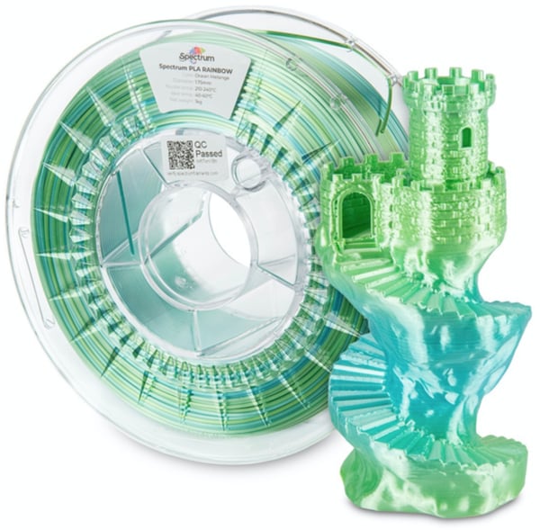 Miniatyrbild 1 av 5: Spectrum Filaments 81018 Material för 3D-utskrifter Polylaktidsyra (PLA), Siden Multifärg 1 kg