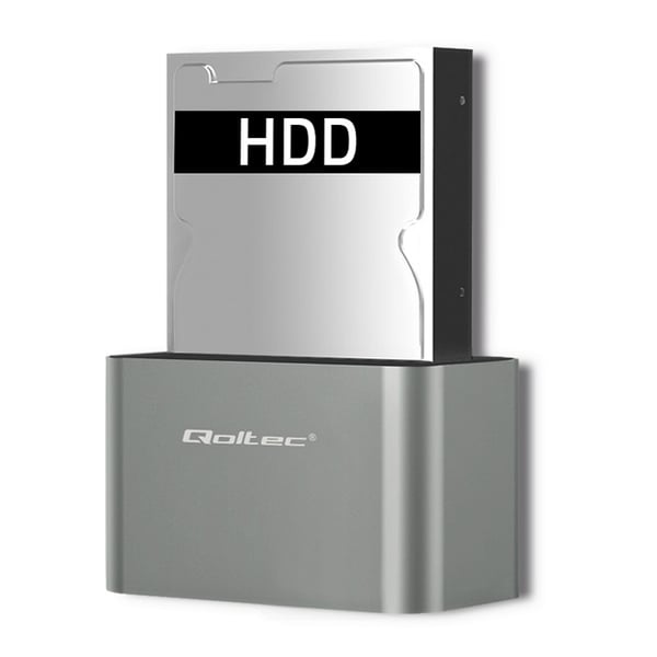 Miniatyrbillede 4 af 6: Qoltec 50315 drev dockingstation USB 3.2 Gen 1 (3.1 Gen 1) Type-A Sølv