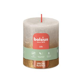 Bolsius E103668637121 vokslys Cylinder Grå 1 stk