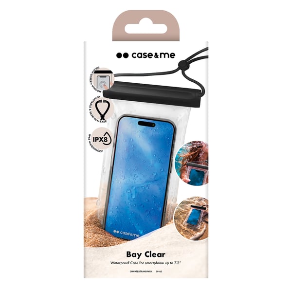 SBS CMWATERTRANSPARK mobiltelefon etui 18,3 cm (7.2") Lommeetui Sort, Transparent