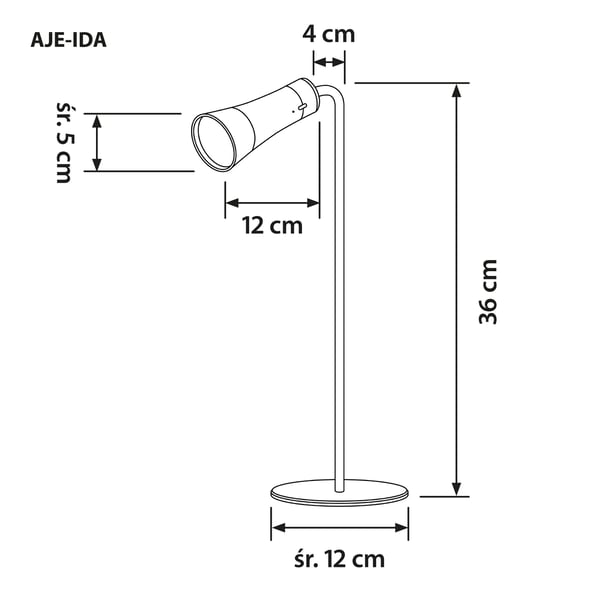 Activejet AJE-IDA 4in1 Black bordslampor Glödlampan/-lamporna kan inte bytas ut 5 W LED Svart