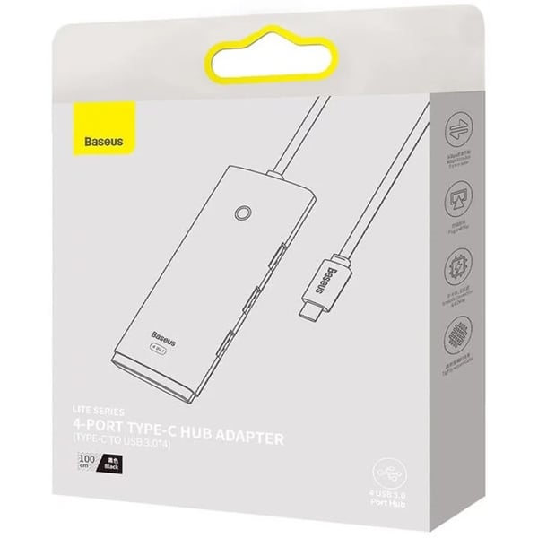 Baseus WKQX030401 gränssnittshubbar USB Type-C 5000 Mbit/s Svart