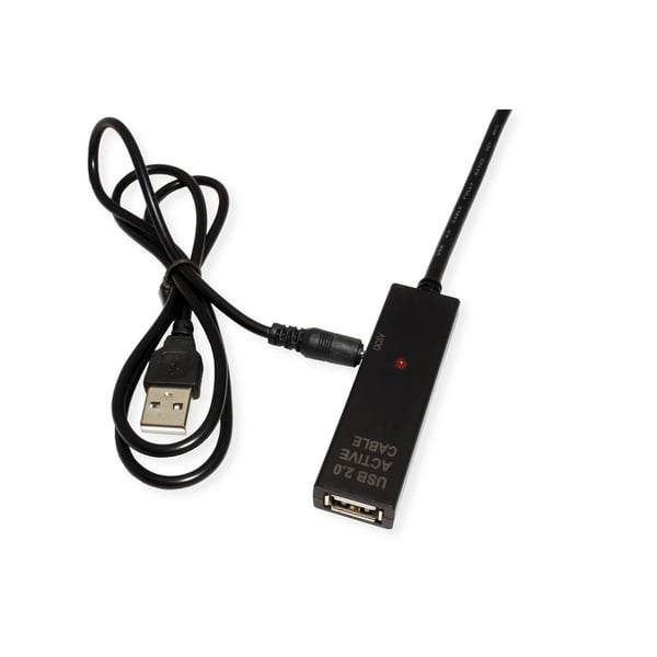 VALUE 12.99.1114 USB-kablar USB 2.0 20 m USB A USB C Svart