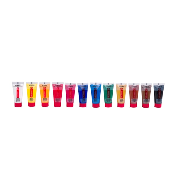Talens 9021812M akrylmaling 12 ml Sort, Blå, Blå, Grøn, Magenta, Rød, Hvid, Gul Rør