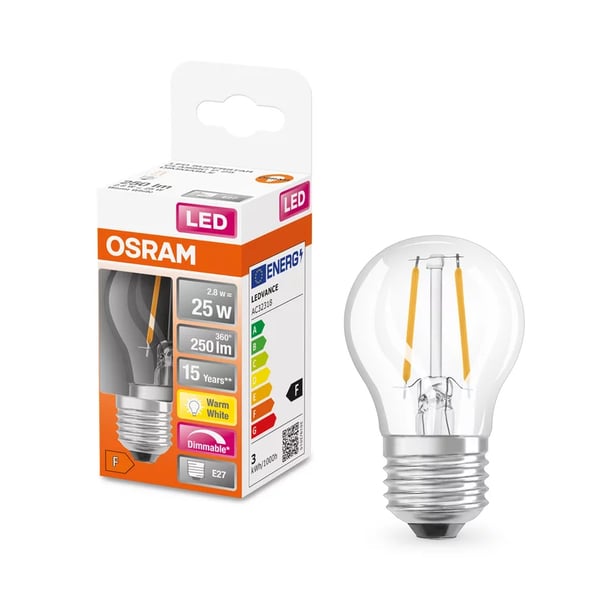 Miniatyrbild 2 av 3: LEDVANCE 4058075436848 LED-lampor Varmvitt 2700 K 2,8 W E27 F