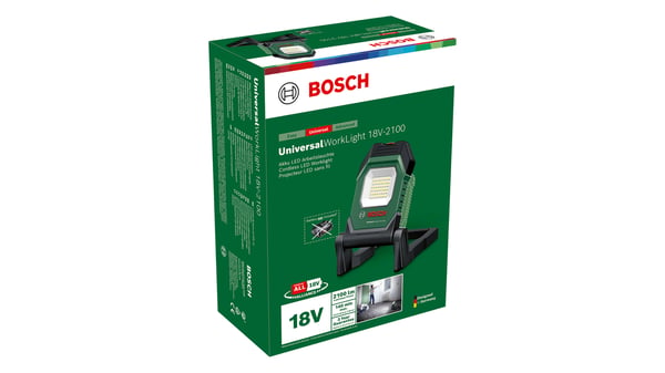 Bosch UniversalWorkLight 18V-2100 Musta, Vihreä
