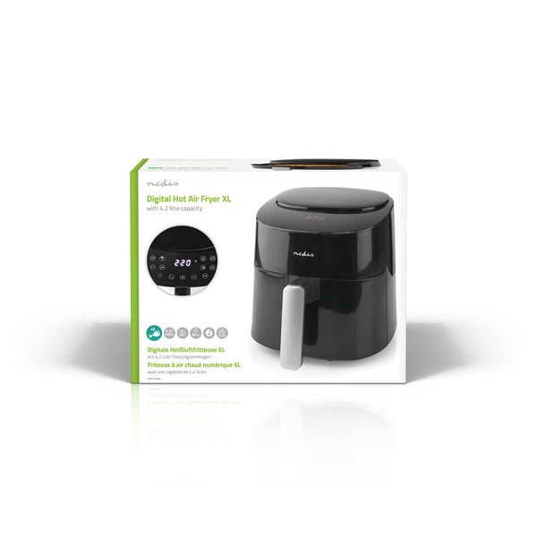 Nedis KAAF160BK frituregryde Enkelt 4,2 L Enkeltstående 1300 W Varmluftsteger Sort