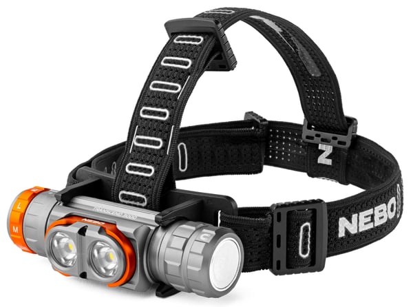 Miniatyrbillede 1 af 10: NEBO NEB-HLP-0035-H lommelygte Grå, Orange Hovedbånd lommelygte LED