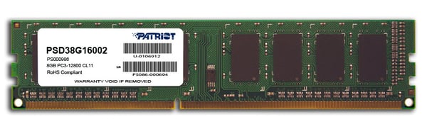 Pikkukuva 1 / 4: Patriot Memory Signature Line PSD38G16002 muistimoduuli 8 GB 1 x 8 GB DDR3 240-pin DIMM