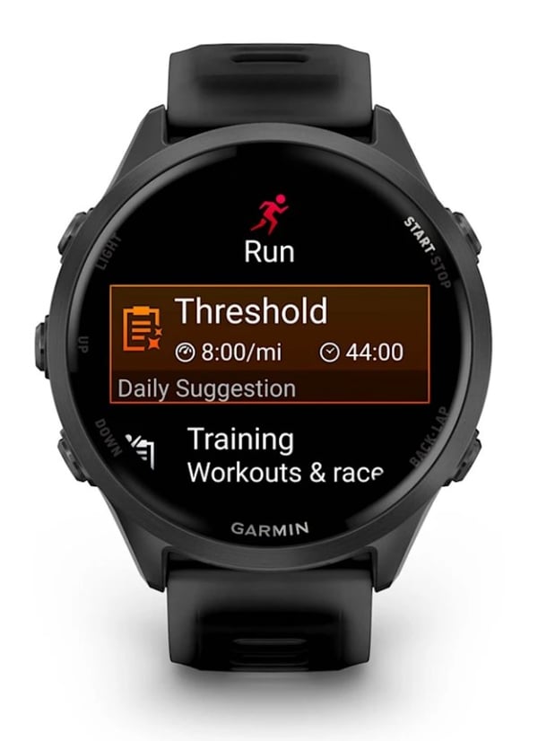 Miniatyrbillede 3 af 8: Garmin Forerunner 570 3,56 cm (1.4") AMOLED 47 mm Digital 454 x 454 pixel Berøringsskærm Sort Wi-Fi GPS (satellit)
