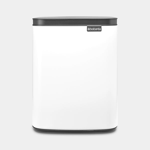 Miniatyrbillede 1 af 6: Brabantia Bo Waste Bin 7 L Rektangulær Stål Sort, Hvid