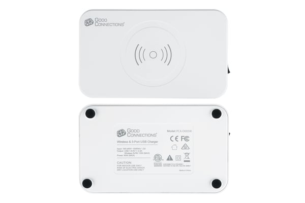 Alcasa PCA-D005W oplader til mobil enhed Universel Hvid Vekselstrøm Trådløs opladning Hurtig opladning Indendørs