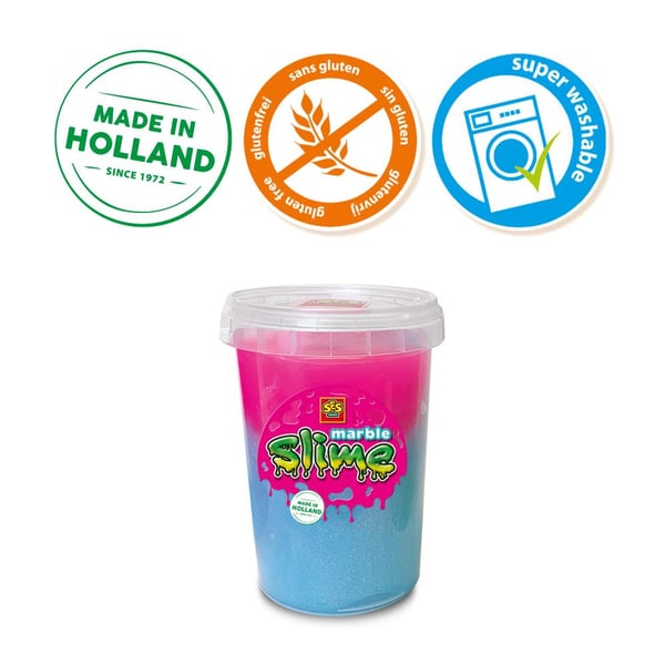 SES Creative Slime - Marble - Blauwe en roze slijm - Goed uitwasbaar – Kant en klare slijm om mee te spelen en ontdekken - Glutenvrij