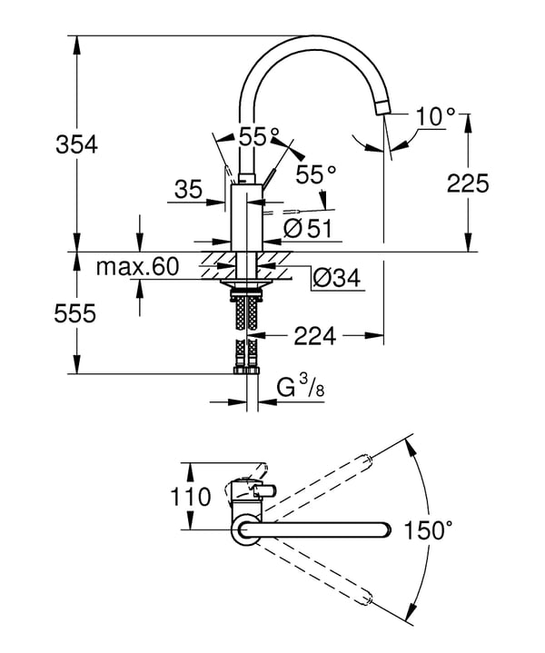 GROHE Eurosmart Cosmopolitan Kromi