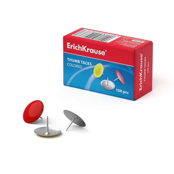 Pikkukuva 1 / 3: ErichKrause 24876 paperitavaranuppineula Monivärinen 100 kpl
