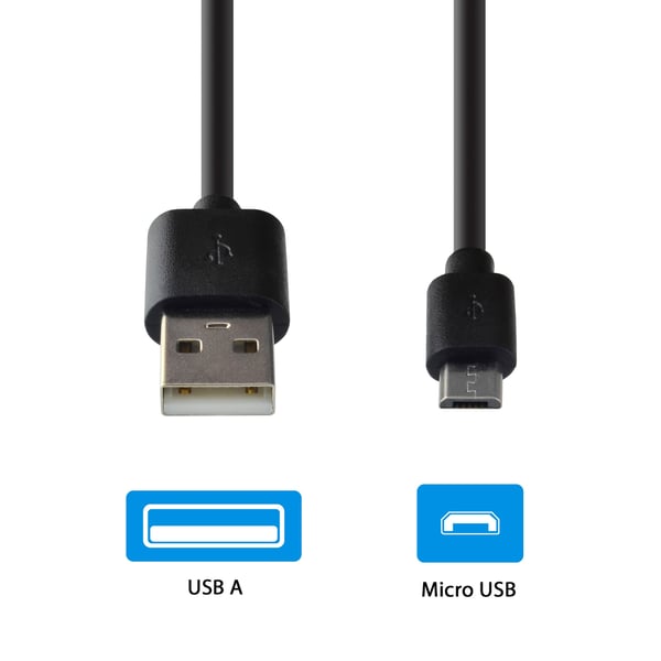 Grab ‘n Go GNG-106 USB-kabel 1 m Micro-USB B USB A Sort