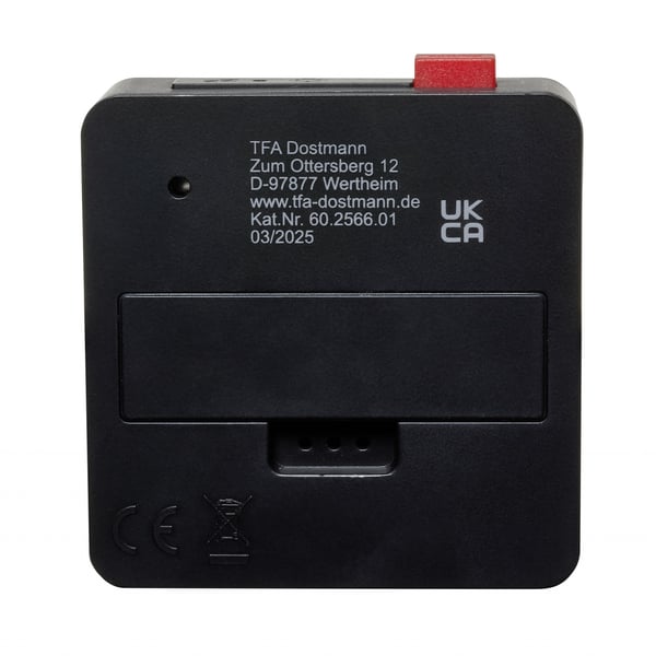 TFA-Dostmann 60.2566.01 vækkeur Digital alarmur Sort