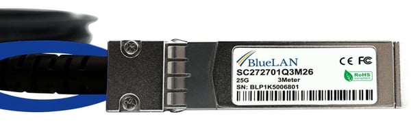 BlueOptics 470-ACEV-BL InfiniBand og fiberoptisk kabel 3 m SFP28 Sort, Sølv