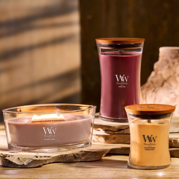 WoodWick Patchouli Creme stearinljus Andra Brun, Transparent, Trä 1 styck