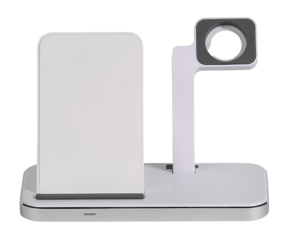 Miniatyrbild 1 av 6: Vivanco 2 in 1 Wireless Fast Charger Smartphone, Smartwatch Vit USB Snabb laddning inomhus