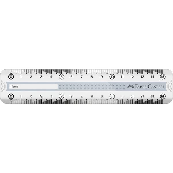 Pikkukuva 2 / 2: Faber-Castell 172015 viivoitin Pöytäviivain 150 mm Muovi Harmaa, Läpinäkyvä 1 kpl