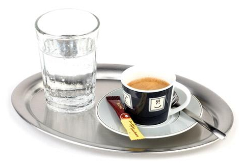 Miniatyrbillede 2 af 3: APS-Germany KAFFEEHAUS Selvbalancerende betjeningsbakke Oval Rustfrit stål