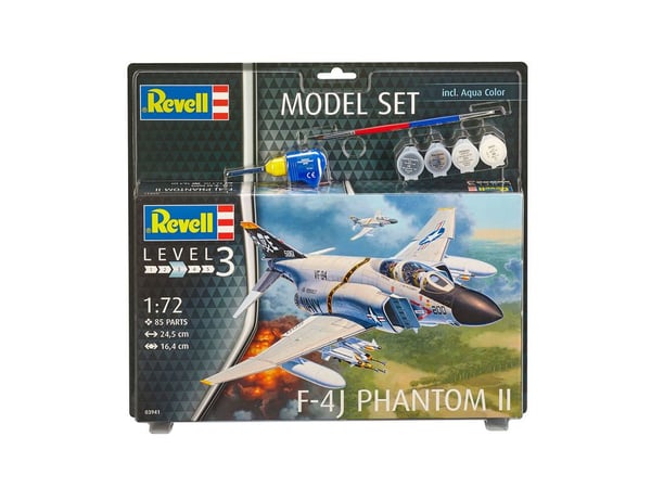 Revell Model Set F-4J Phantom II Luftfarkostmodell med fast vinge Monteringssats 1:72