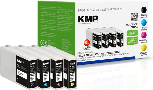 KMP E220VX blækpatron Sort, Blå, Magenta, Gul
