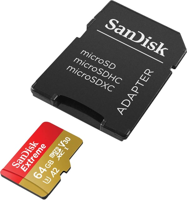 SanDisk Extreme 64 GB MicroSDXC UHS-I Klass 10