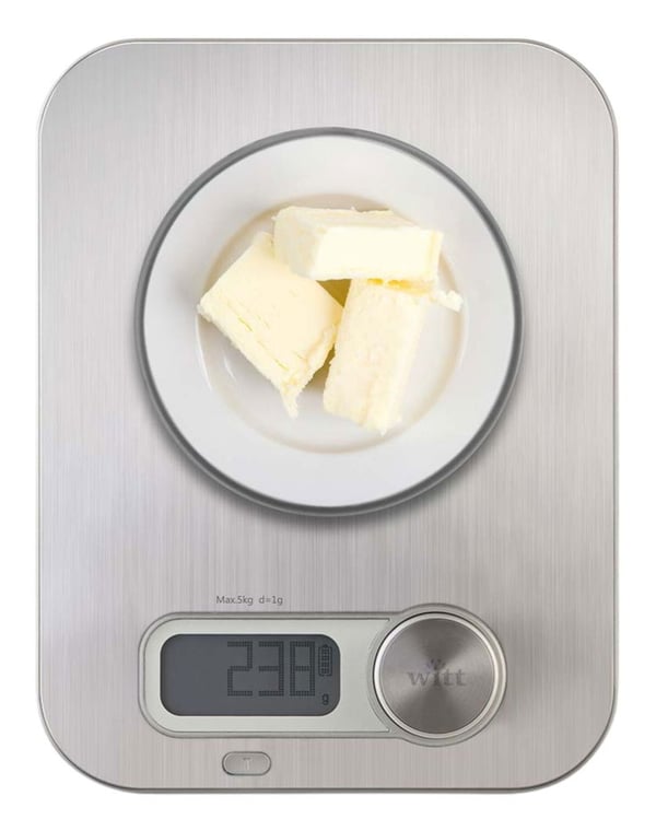 Witt Premium Kitchen Scale Grå Bordplade Rektandel Elektronisk køkkenvægt