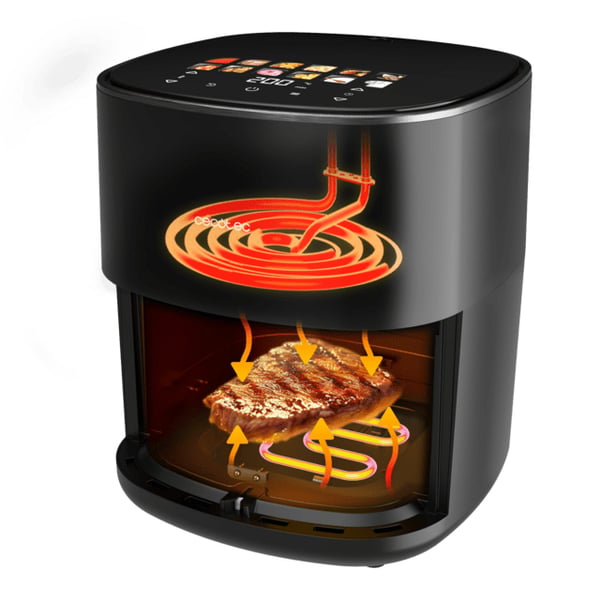 Miniatyrbillede 8 af 14: Cecotec Cecofry&Grill Duoheat 6500 Enkelt 6,5 L Enkeltstående 2200 W Varmluftsteger Sort