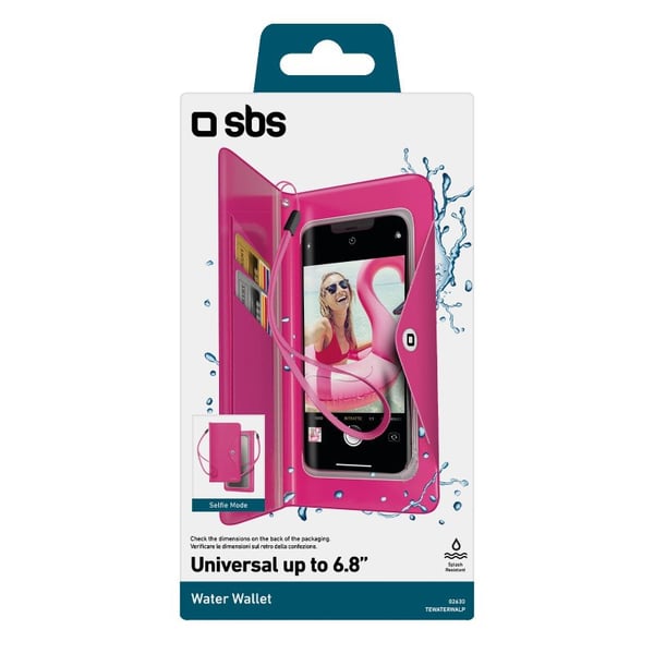 SBS TEWATERWALP mobiltelefon etui 17,3 cm (6.8") Tegnebogsetui Lyserød