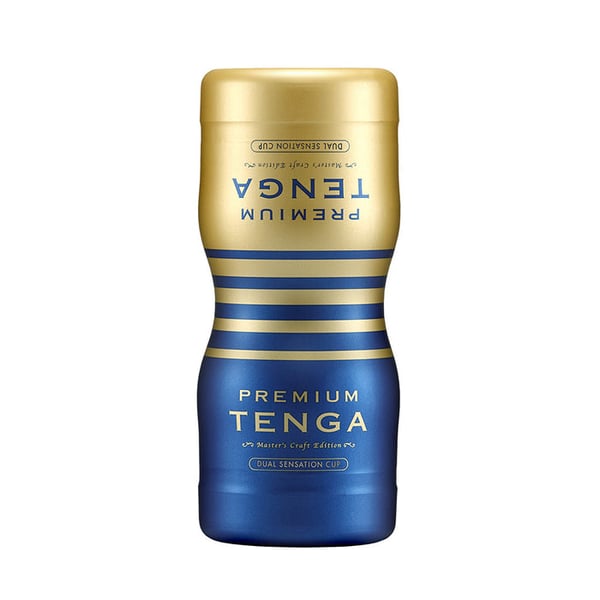 Tenga Premium Dual Sensation Cup Mandlig stroker Blå, Guld Termoplastisk elastomer (TPE)