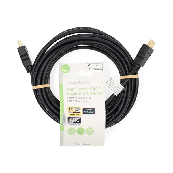 Pikkukuva 3 / 3: Nedis CVGL34060BK50 HDMI-kaapeli 5 m HDMI-tyyppi A (vakio) Musta