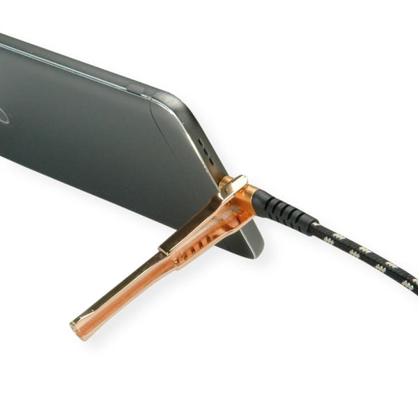 ROLINE 11.02.8923 Lightning kabel 1 m Sort, Guld