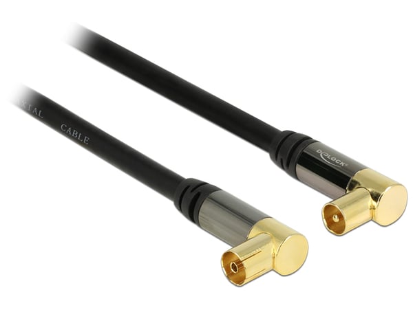 Miniatyrbillede 2 af 2: DeLOCK 88865 koaxial kabel RG-6/U 2 m IEC Sort