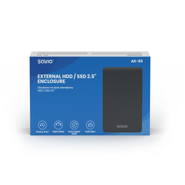 Miniatyrbillede 9 af 10: Savio AK-65 drevkabinet HDD/SSD kabinet Sort 2.5"