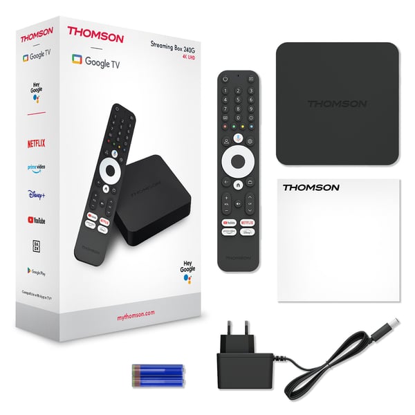 Thomson 240G Smart TV boks Sort 4K Ultra HD 8 GB Wi-Fi Ethernet LAN