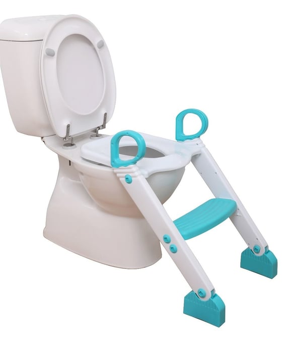 Miniatyrbild 3 av 4: Dreambaby Step-Up Toilet Topper barnstol hög inomhus Aqua, Vit