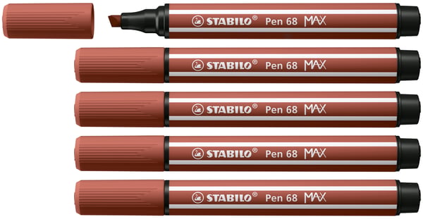 Miniatyrbillede 1 af 7: STABILO Pen 68 MAX filtpen Brun 5 stk