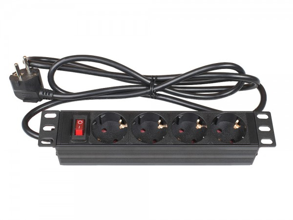 Alcasa GC-N0103 strømforsyningsenhed (PDU) 4 AC stikkontakt(er) 1U Sort